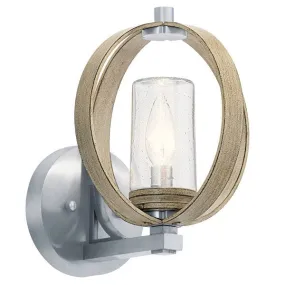 Kichler 59065DAG Grand Bank™ 10" 1 Light Wall Light Distressed Antique Gray and Brushed Nickel