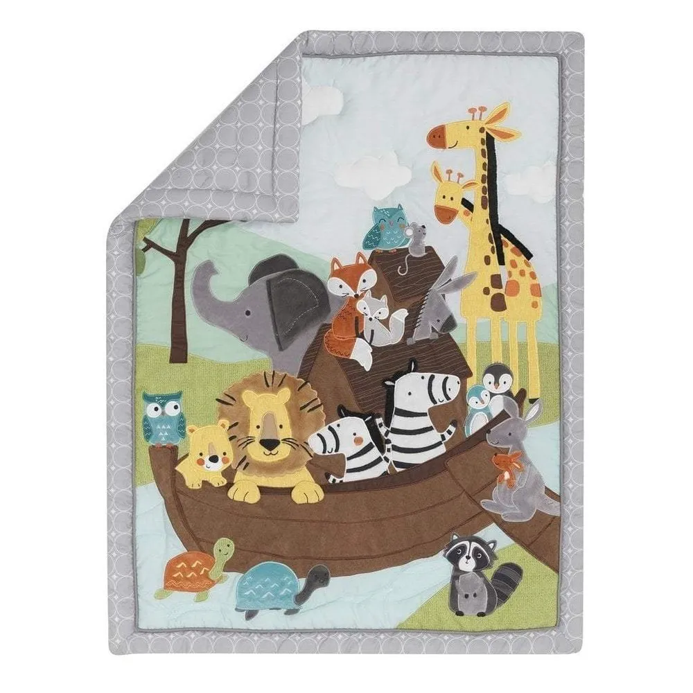 Lambs & Ivy Two of a Kind 4 piece Crib Bedding Set for Baby