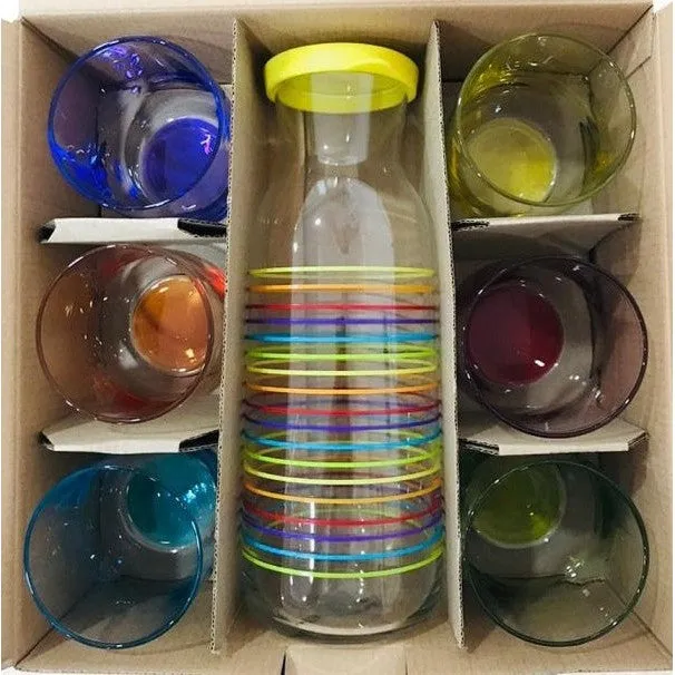 LAV Carafe 1.2L Rainbow Water Jug Set 7pcs SGN2345