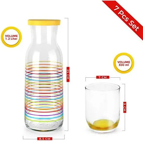 LAV Carafe 1.2L Rainbow Water Jug Set 7pcs SGN2345