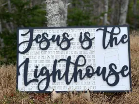 Layered Hymn: Jesus is the Lighthouse SVG File Laser Ready  Glowforge