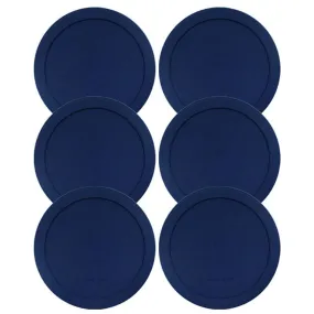 Lids for Pyrex and Anchor Round Glass Containers (4-Cups, Blue-6 PACK