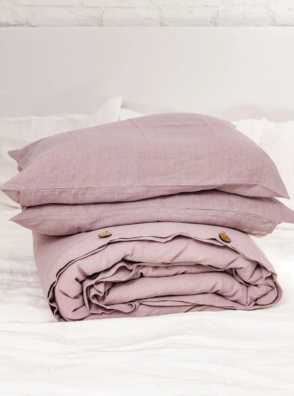 Linen Bedding Set - Dusty Rose