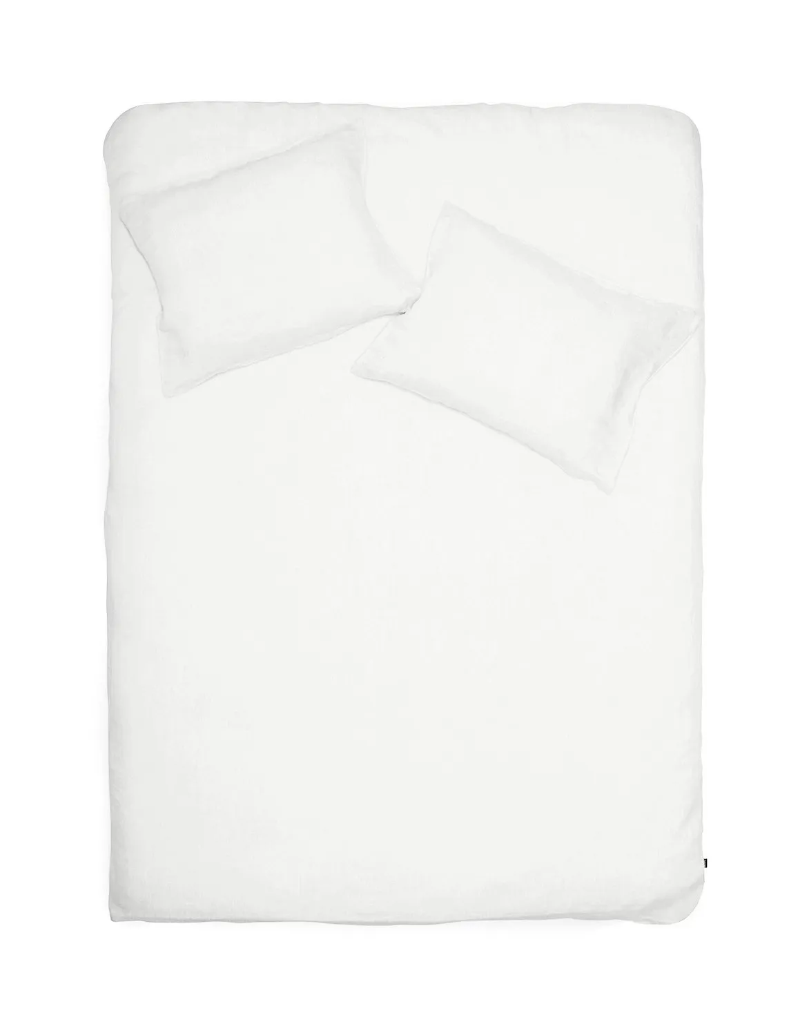 Linen Bedding Two Tone Stonewashed in White Color