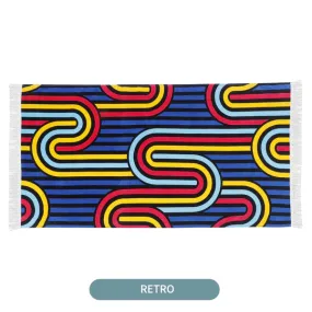 Linenova Cotton Velour Reactive Retro Printed Beach Towel