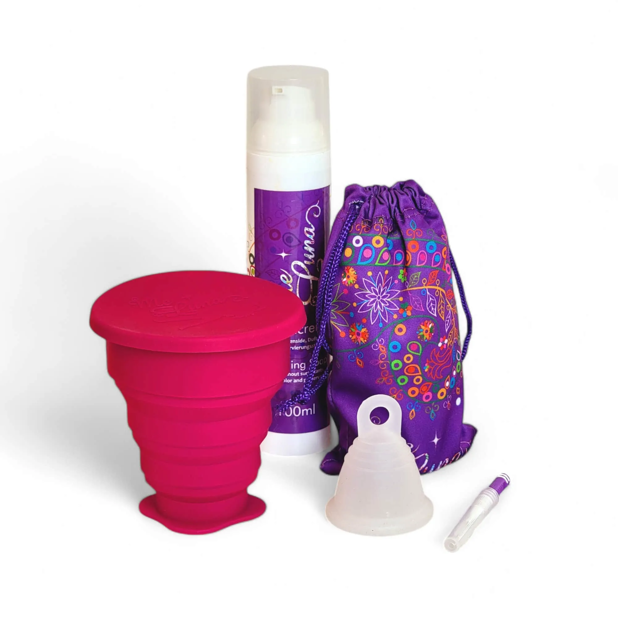 Low Cervix Copy of Colorant-Free Menstrual Cup Kit - Microwave Disinfection