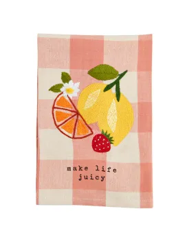 Make Life Juicy Embroidered Towel