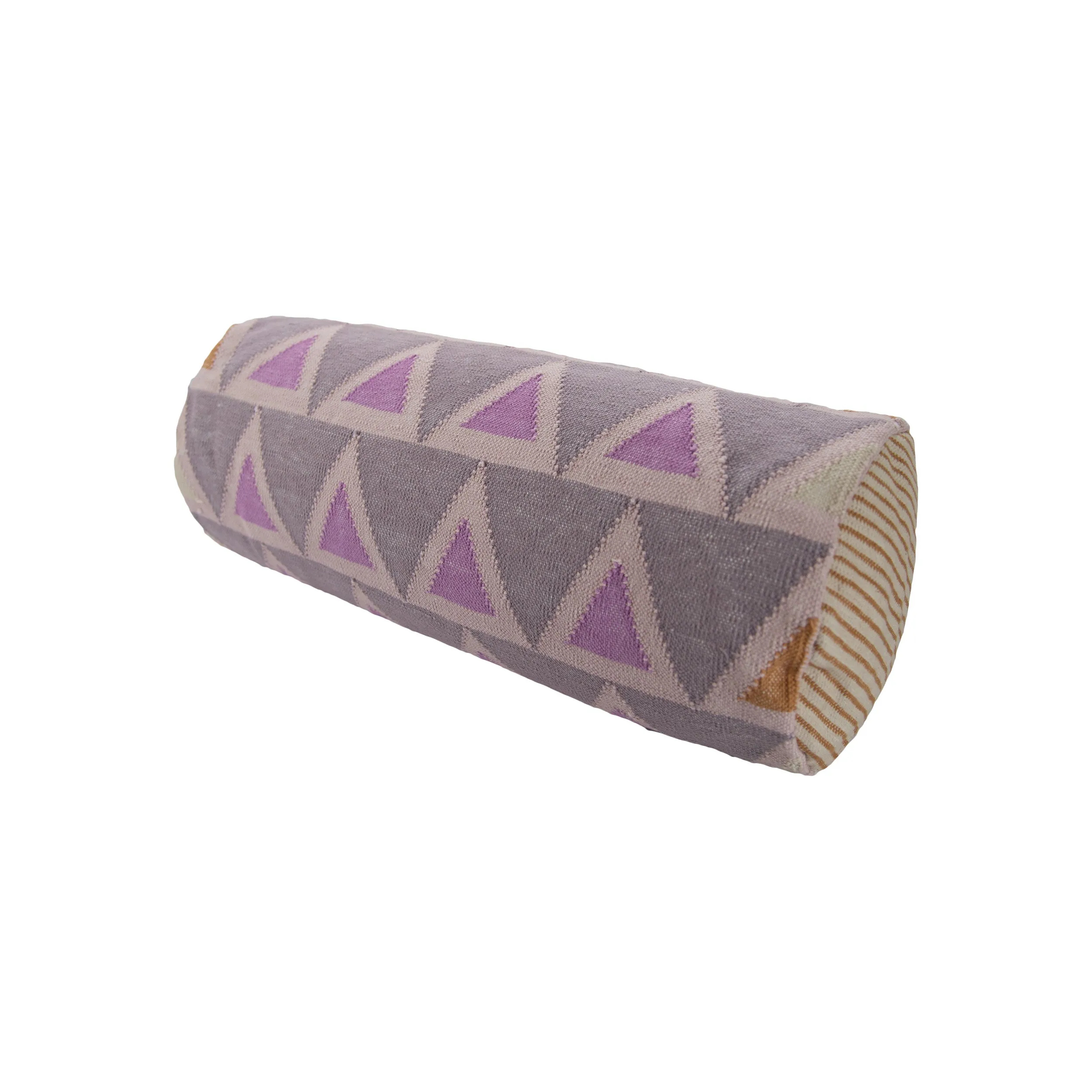 MAYA TRIANGLES BOLSTER PILLOW - PURPLE