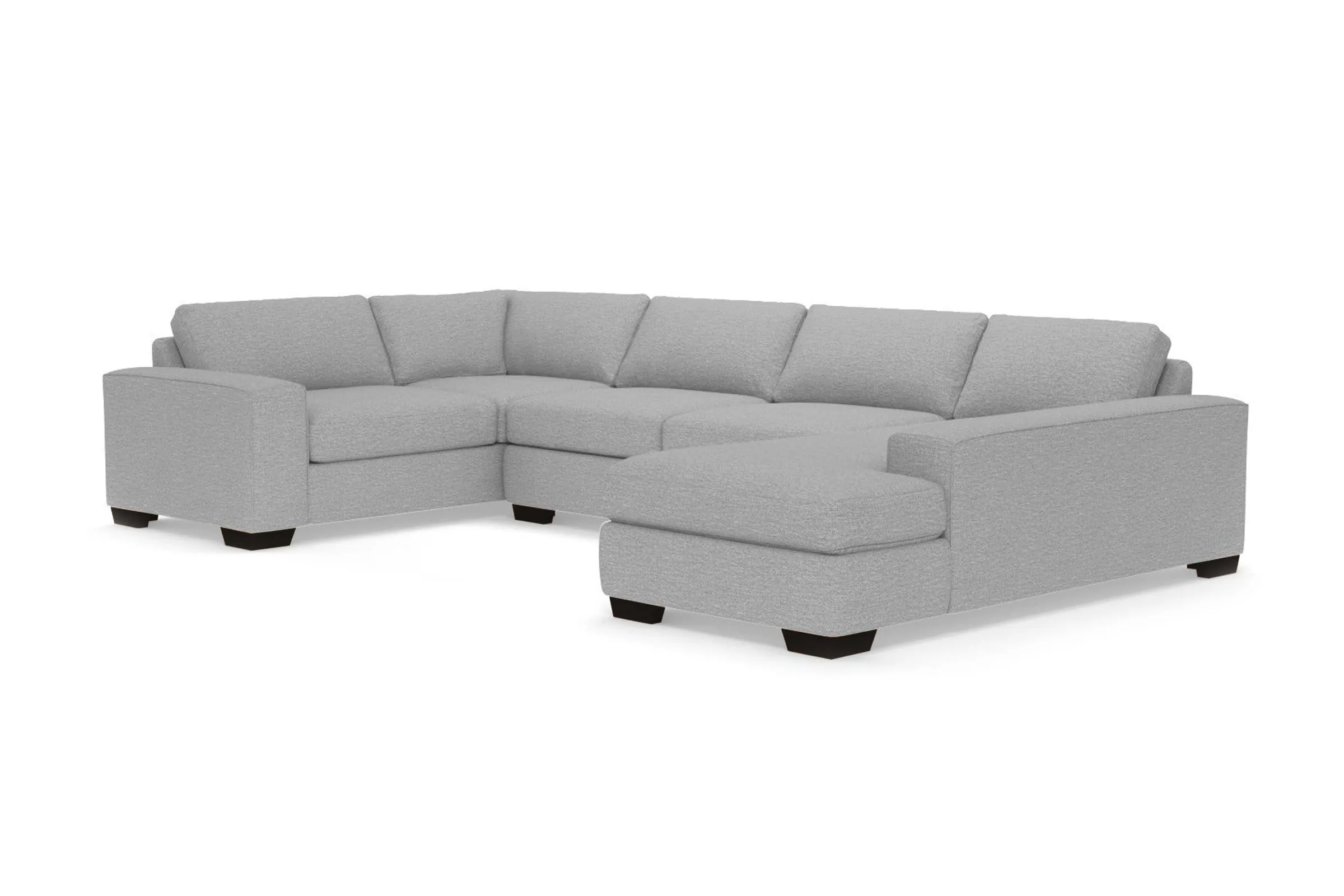 Melrose 3pc Sleeper Sectional :: Leg Finish: Espresso / Configuration: RAF - Chaise on the Right / Sleeper Option: Deluxe Innerspring Mattress