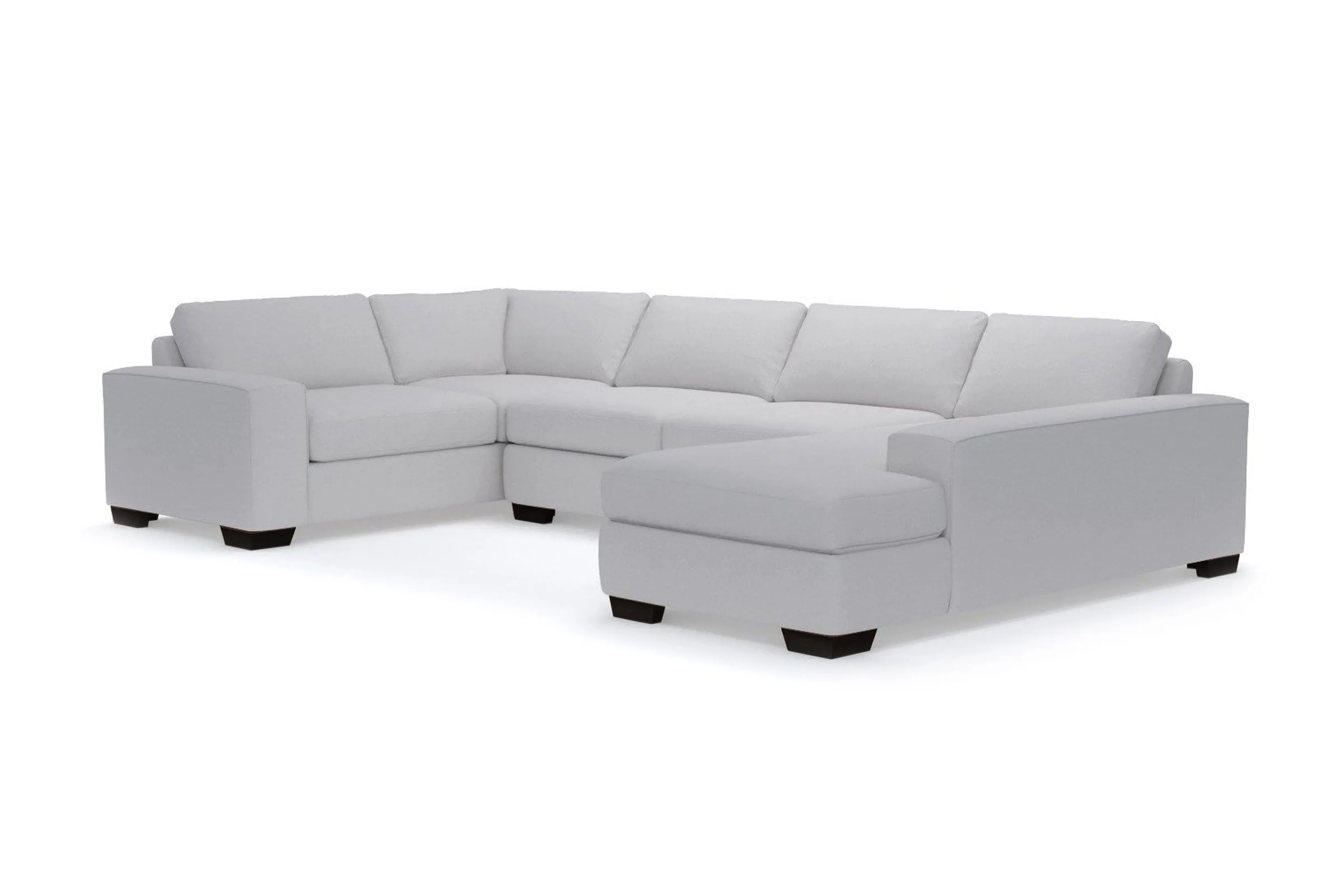 Melrose 3pc Sleeper Sectional :: Leg Finish: Espresso / Configuration: RAF - Chaise on the Right / Sleeper Option: Deluxe Innerspring Mattress