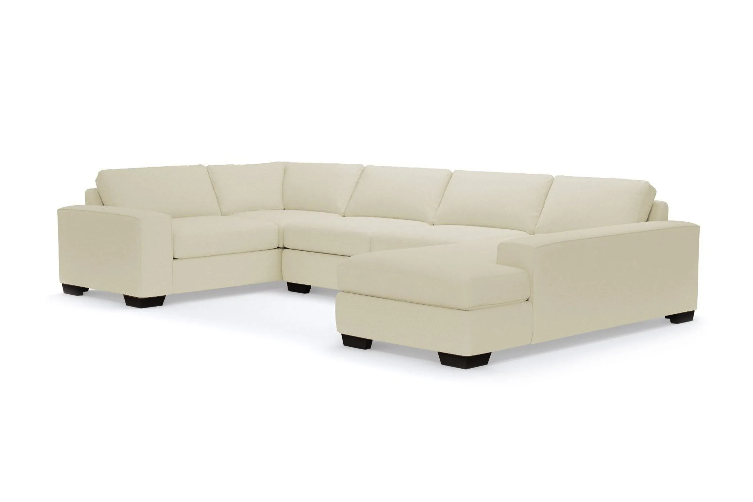 Melrose 3pc Sleeper Sectional :: Leg Finish: Espresso / Configuration: RAF - Chaise on the Right / Sleeper Option: Deluxe Innerspring Mattress