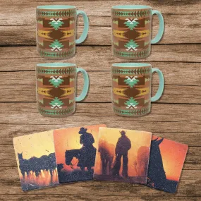 Mesa Mug and Cowboy Sunset Coaster 8PC Set