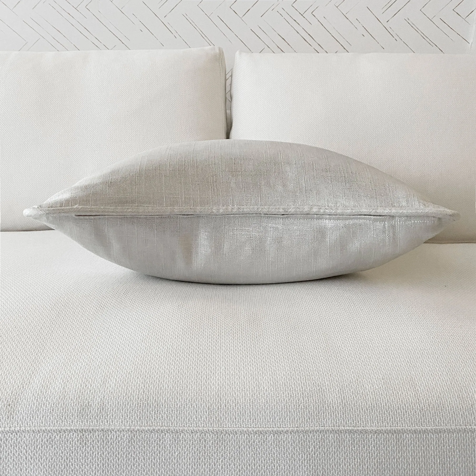 Metallic Silver Solid Throw Pillow Cover 20x20