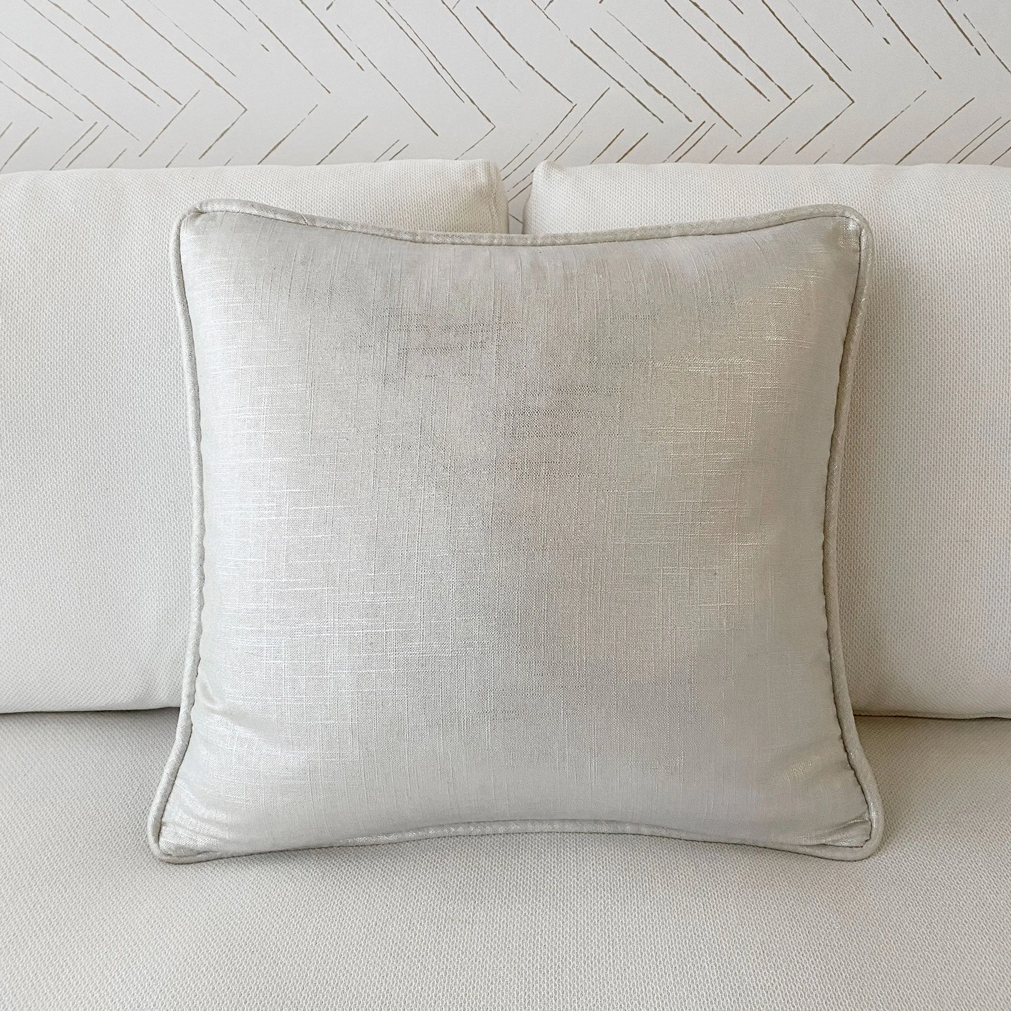 Metallic Silver Solid Throw Pillow Cover 20x20