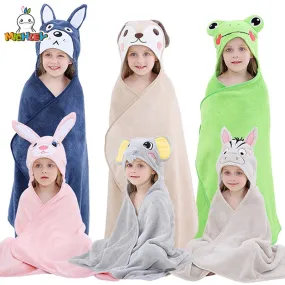 MICHLEY Toddler Hooded Baby Bath Towels Bathrobe Shower Soft Warm Sleeping Swaddle Blanket For Boys Girls Kids Newborn 0-9T