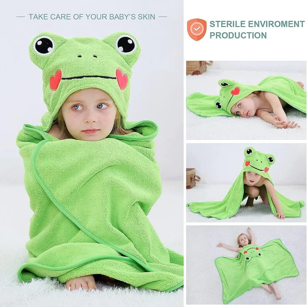 MICHLEY Toddler Hooded Baby Bath Towels Bathrobe Shower Soft Warm Sleeping Swaddle Blanket For Boys Girls Kids Newborn 0-9T