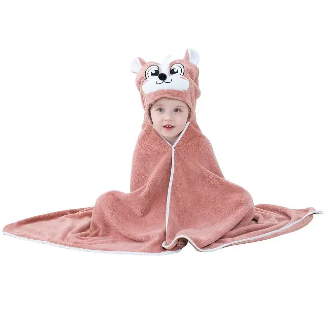 MICHLEY Toddler Hooded Baby Bath Towels Bathrobe Shower Soft Warm Sleeping Swaddle Blanket For Boys Girls Kids Newborn 0-9T