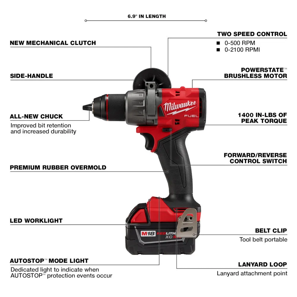 Milwaukee 2904-22 M18 FUEL 1/2" Hammer Drill/Driver Kit