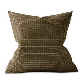 Mocha Check Throw Pillow Cover 24x24