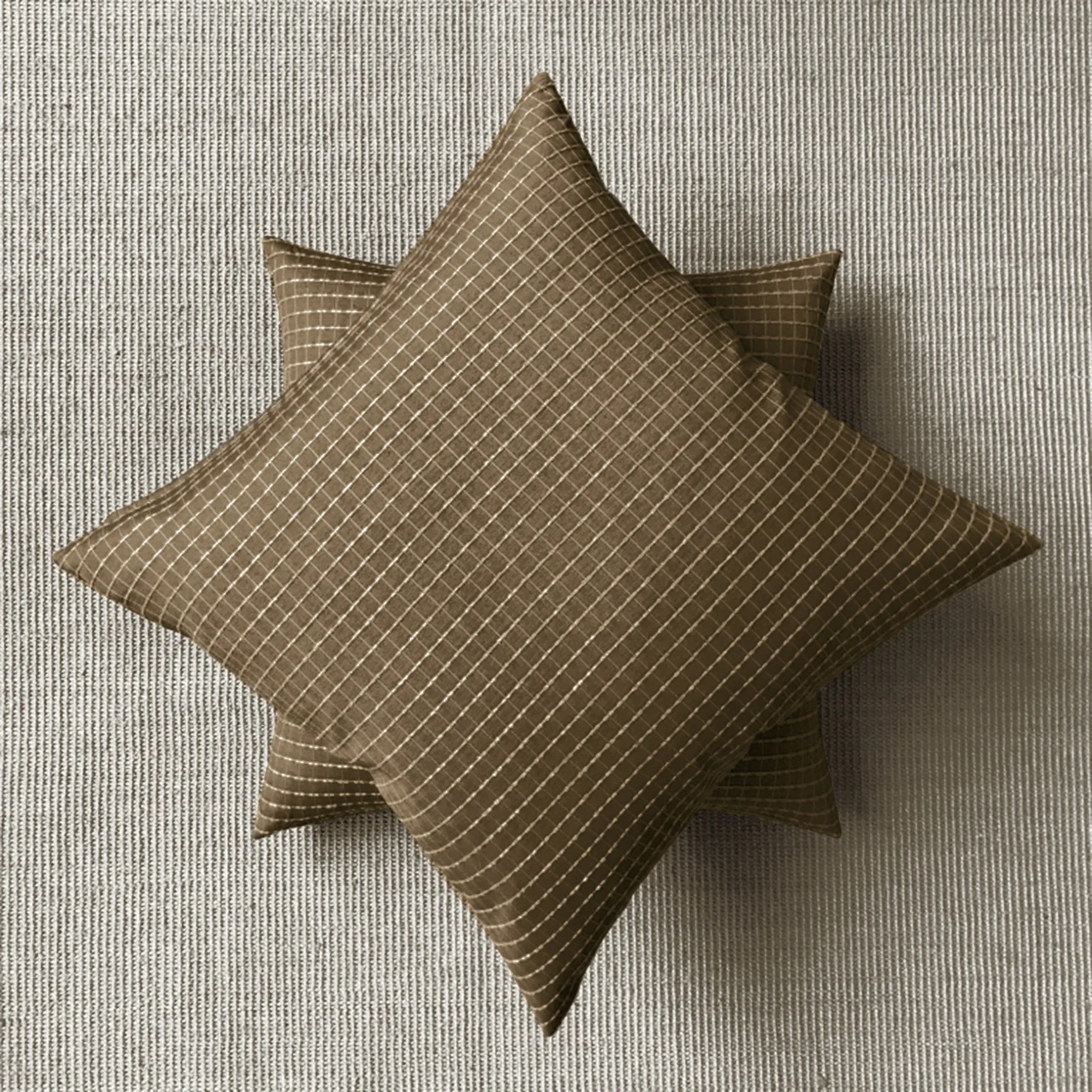 Mocha Check Throw Pillow Cover 24x24