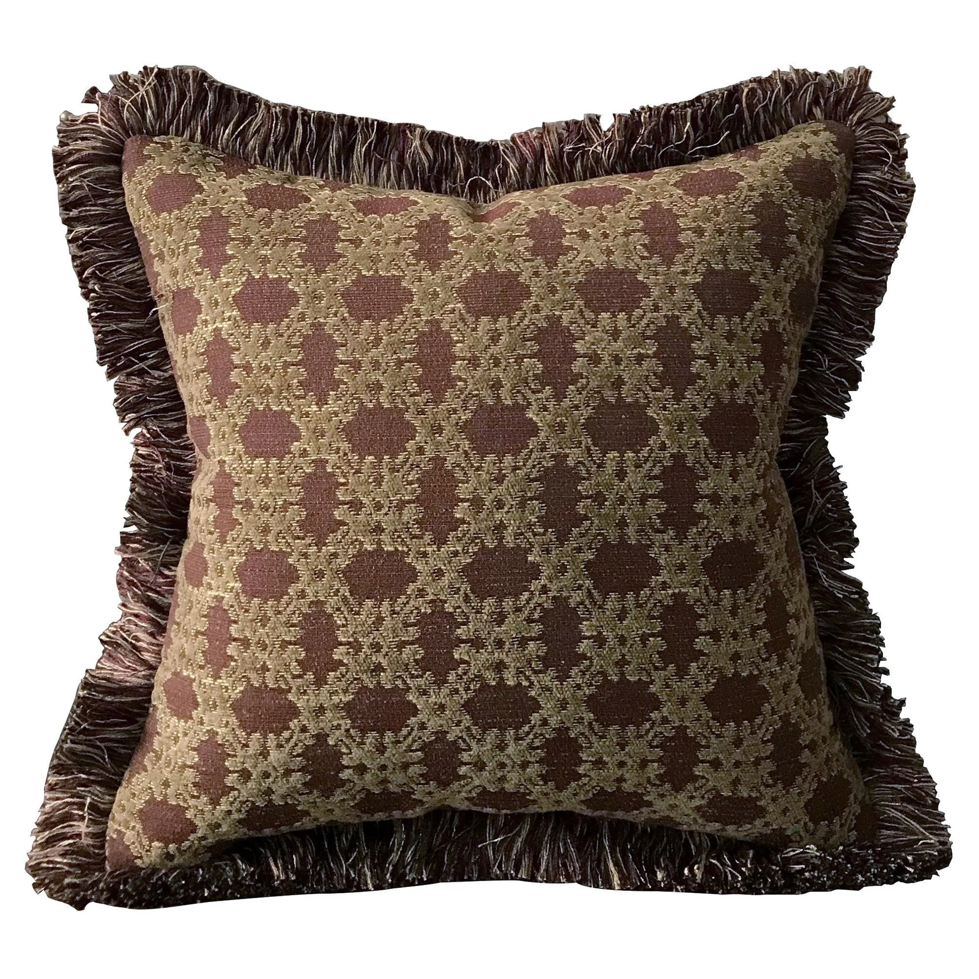 Mocha Royal Trellis Throw Pillow Cover 18x18