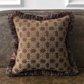 Mocha Royal Trellis Throw Pillow Cover 18x18