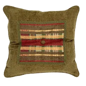 Moss Green Textured Button-Tufted Throw Pillow 16x16