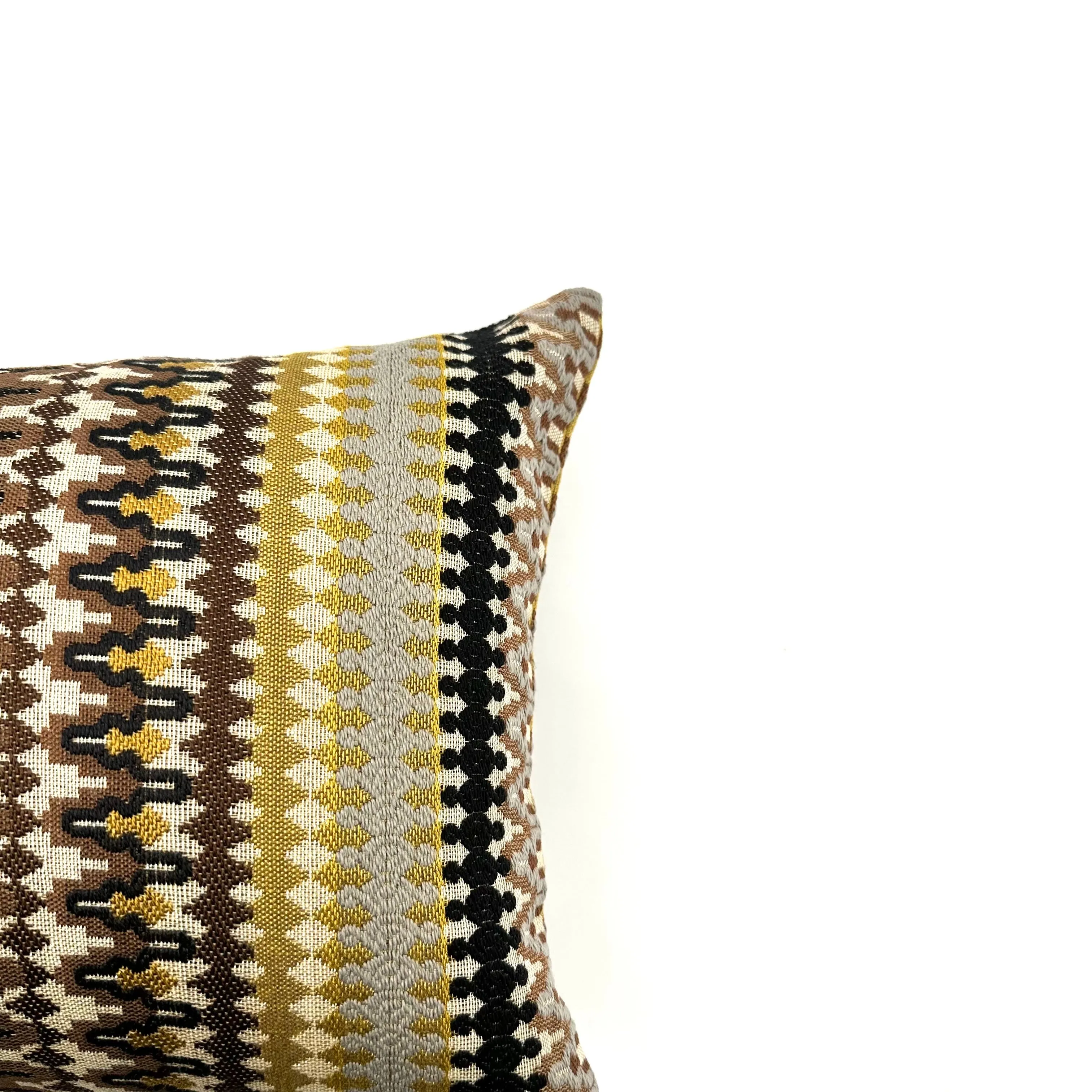 Multicolor Brown Southwestern Lumbar Pillow Cover