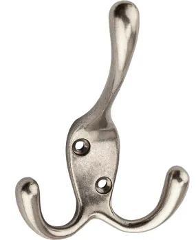 National Hardware V1442 Series N337-208 Robe Hook, 3-Hook, Zinc, Satin Nickel, Screw Mounting :CD: QUANTITY: 1