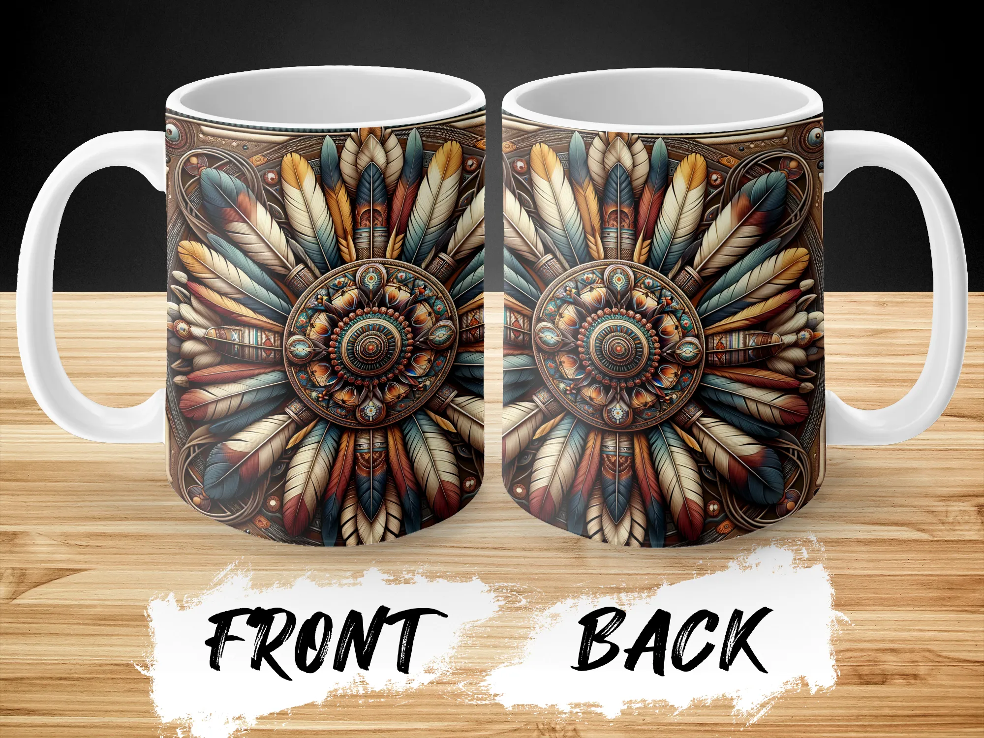 Native American Feathers Coffee Mug, Feathers Coffee Mug, Feathers Gift, Native American Gift, Native American Mug, Indian Mug