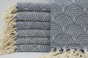 Navy Blue Waves 100% Cotton Towel