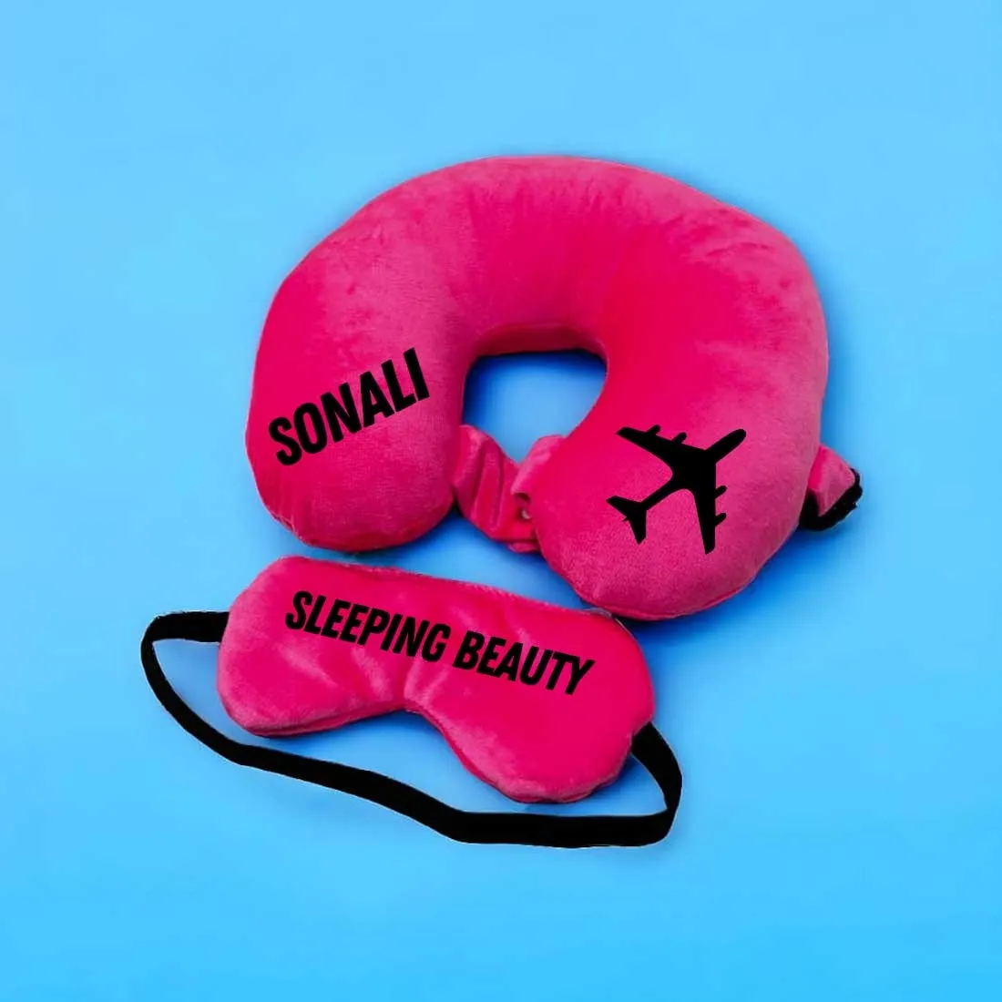 Neck Support Pillow Customized with Name - Flight Pillow for Girls