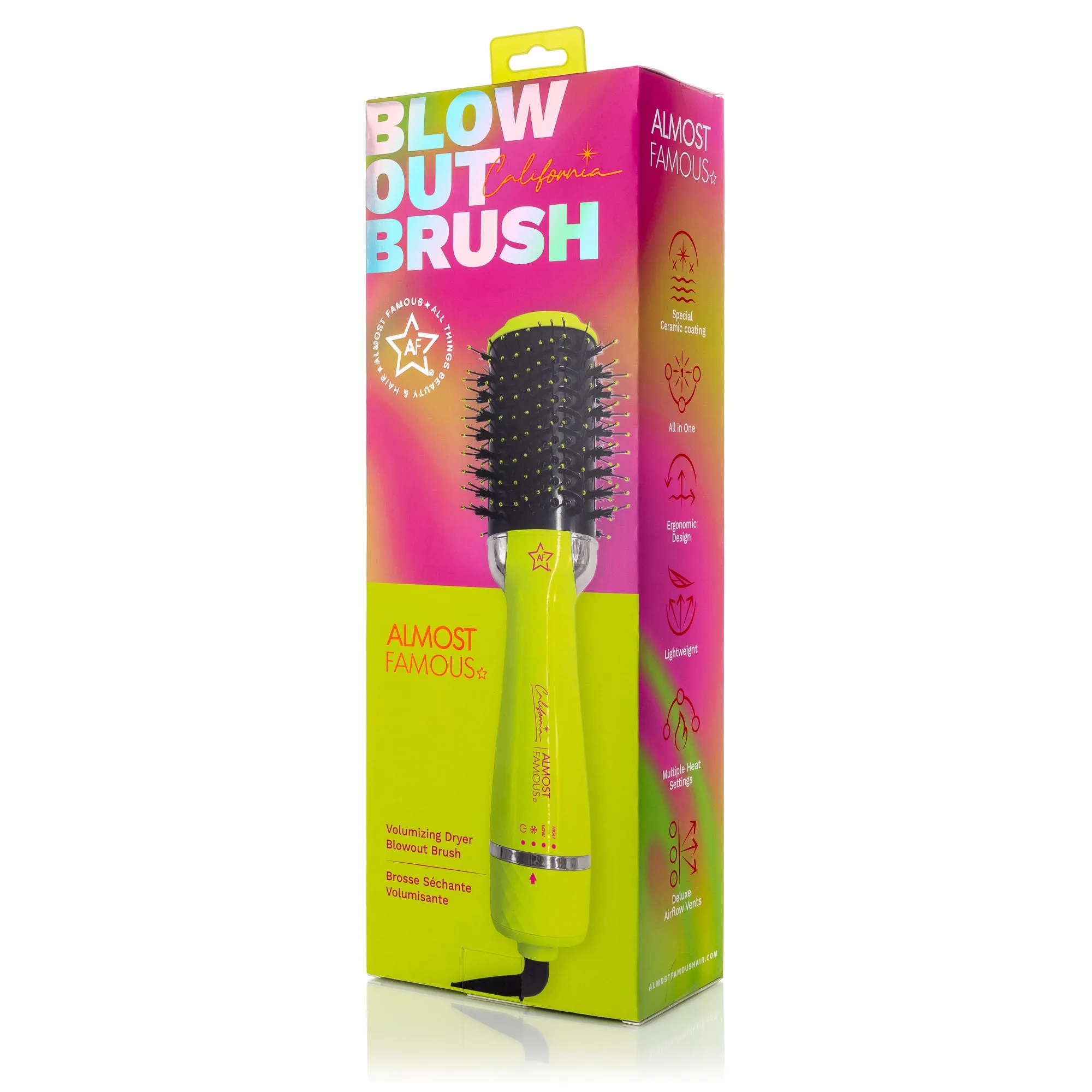 New 3in1 Blowout Brush Styling Tool - California Collection/Yellow