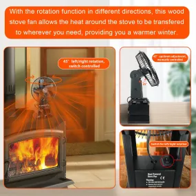 New Arrival Safety Heat Powered Oscillating Stove Fan with Shell Protection VDSF695RB