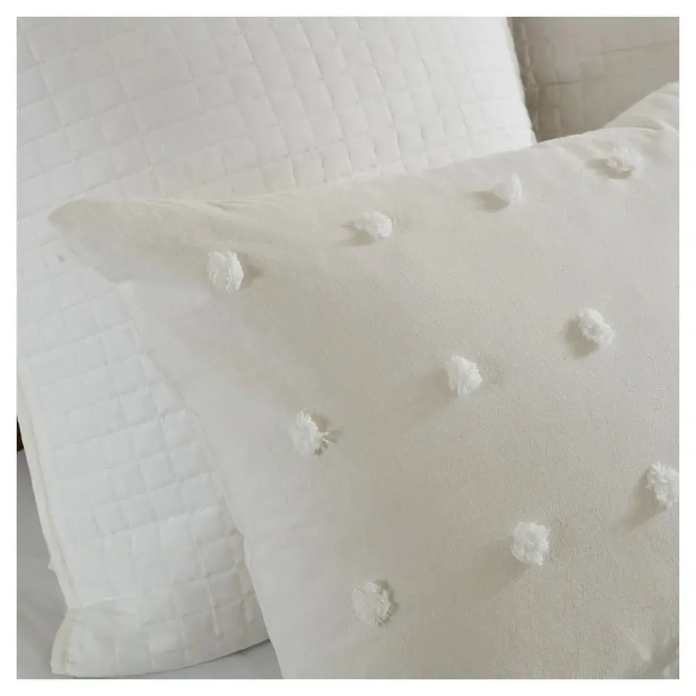 New - Urban Habitat 5-Piece Duvet Cover Set Cotton Chenille, Ivory, Twin/TwinXL