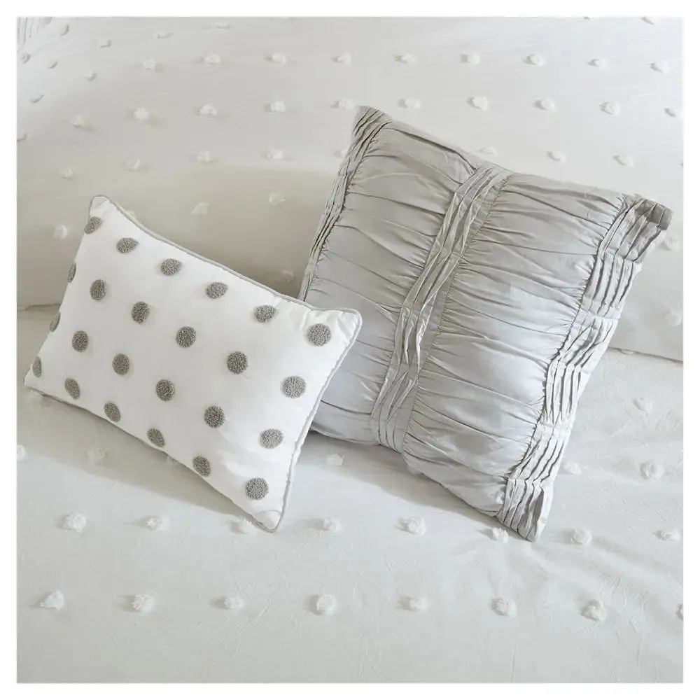 New - Urban Habitat 5-Piece Duvet Cover Set Cotton Chenille, Ivory, Twin/TwinXL