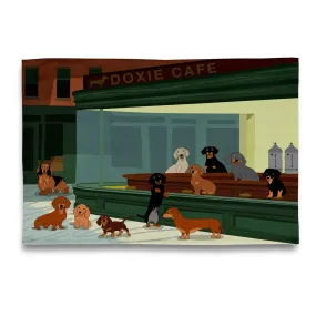 Night Dachshund Tea Towel