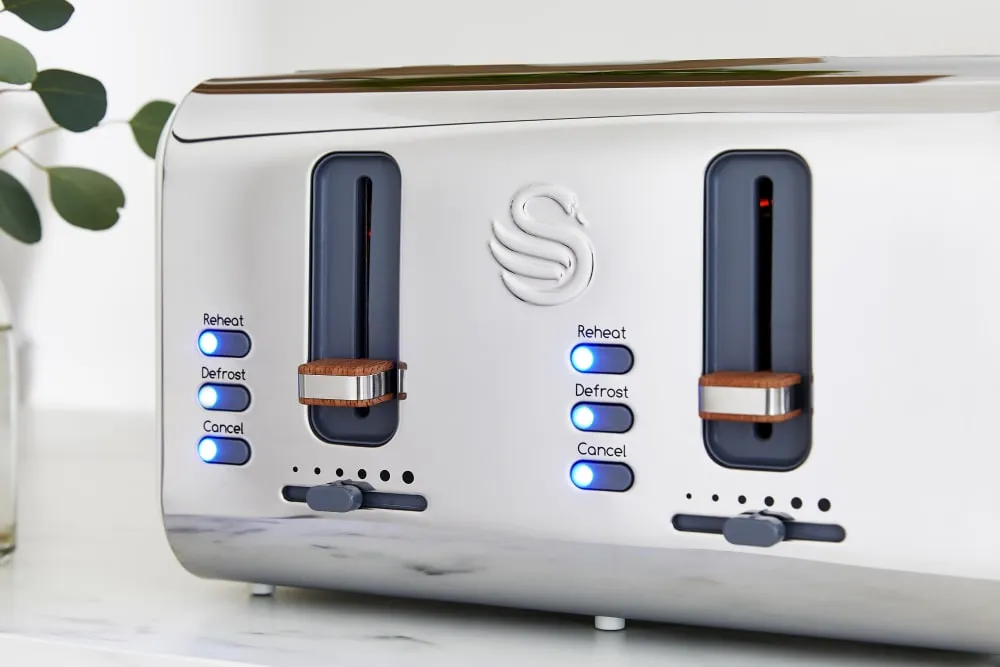 Nordic 4 Slice Toaster, Cordless Kettle and Digital Microwave bundle in White