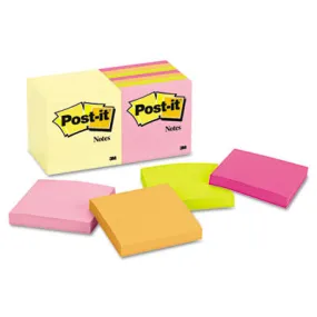 Note Pad Assortment: 3 x 3 inches, featuring 7 pads of Canary Yellow and 7 assorted color pads.