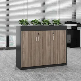 Office Partition Cabinet with Simple Modern Planter Low Cabinet