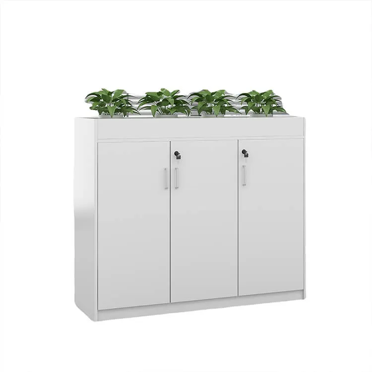 Office Partition Cabinet with Simple Modern Planter Low Cabinet