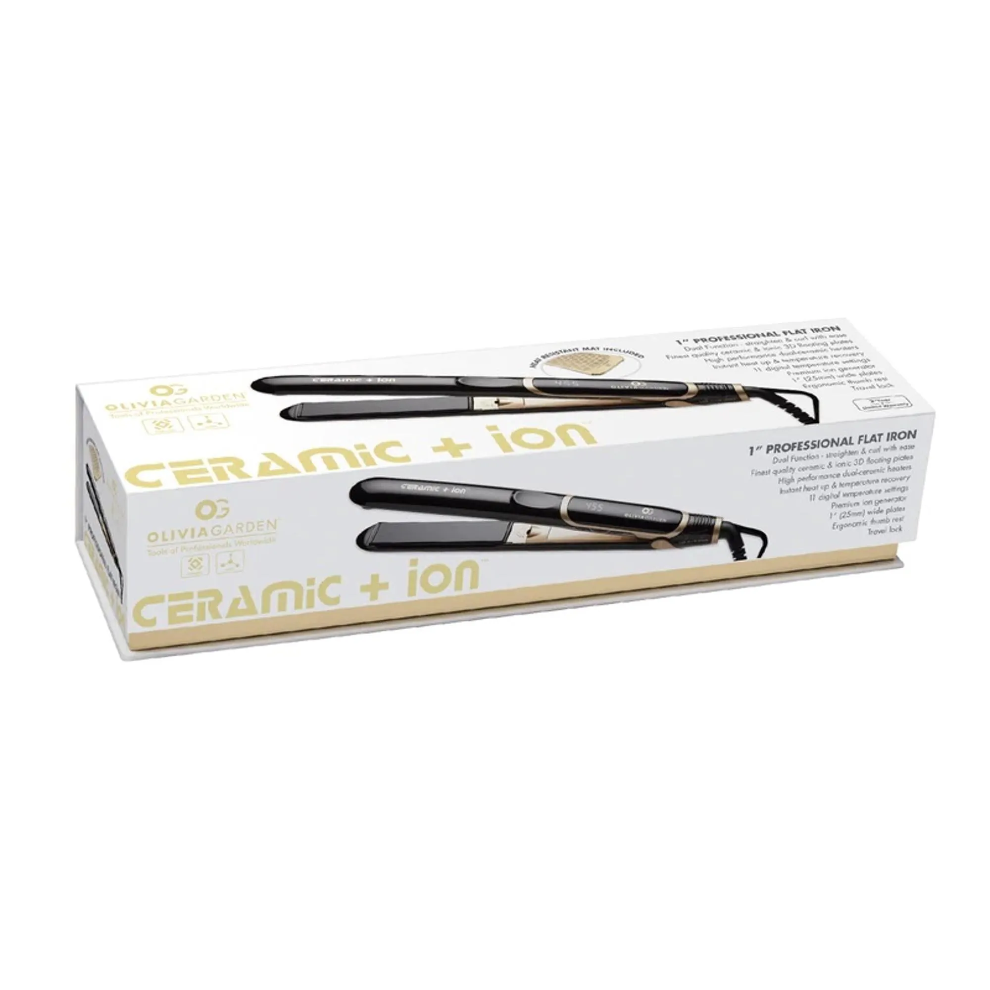 Olivia Garden Ceramic Ion Flat Iron, 1"