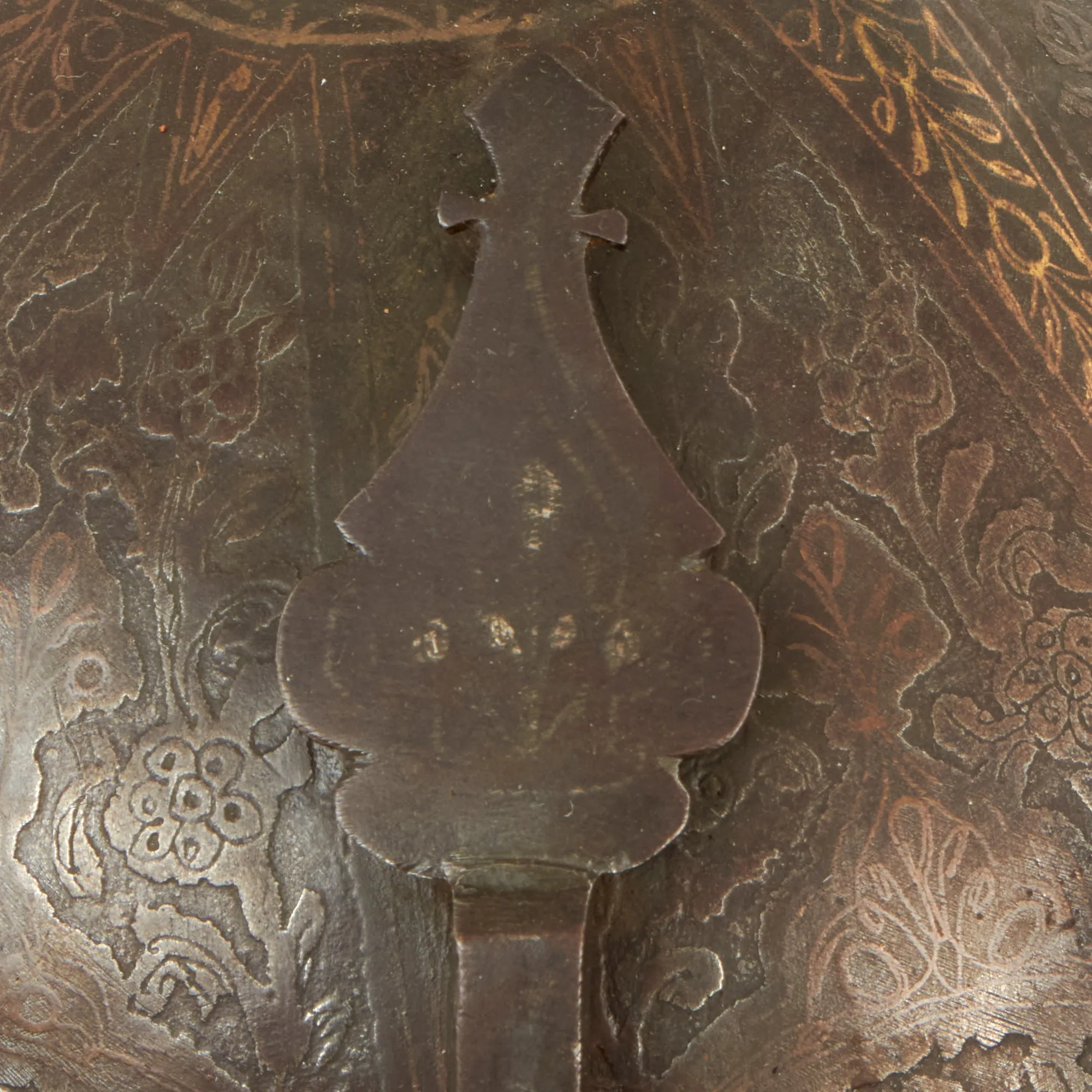 Original Magnificent Gold Inlaid & Etched Kulah Khud Spiked War Helmet - Early 19th Century