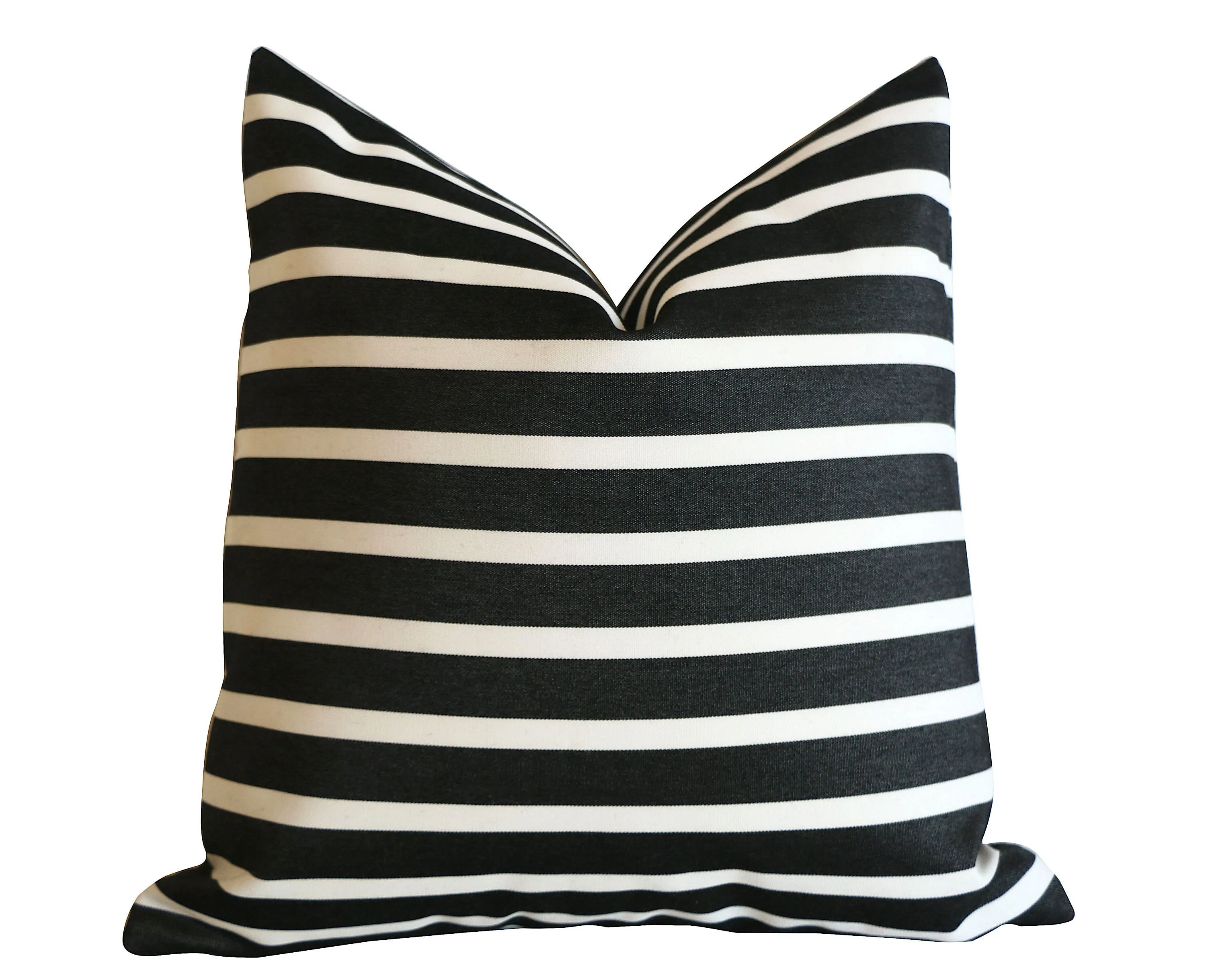 Outdoor Lumbar Pillow Cover / 12x18 Outdoor Lumbar Black Cushion / 12x21 Genuine Sunbrella Pillow / 16x24 Black Striped Pillow cover