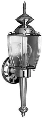 Outdoor Wall Lantern Clear Beveled Glass Brushed Nickel 5-1/2 X 16 X 5-3/4 Inch  Uses (1) 100-Watt Medium Base Lamp