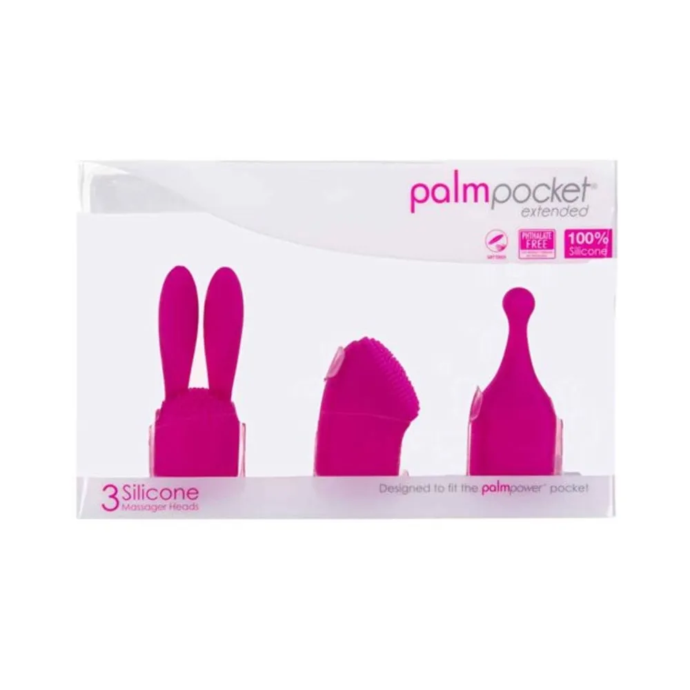 Palmpocket Extended Silicone Massage Heads 3-pack