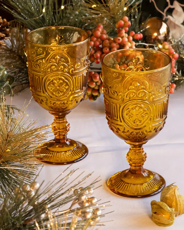 Parisian Amber Wine Goblet