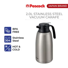 Peacock 2.0L Stainless Steel Vacuum Carafe