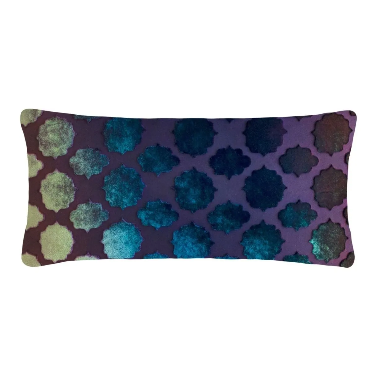 Peacock Mod Fretwork Velvet Pillows by Kevin O’Brien Studio