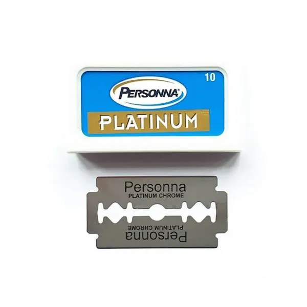 Personna - Platinum Stainless Steel Double Edge Blades - Pack of 50 Blades - Made in Germany